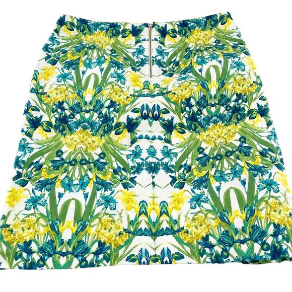 Roz & Ali Floral Pencil Skirt Size 12 Cotton Spandex Colorful Bohemian Spring - Picture 8 of 12